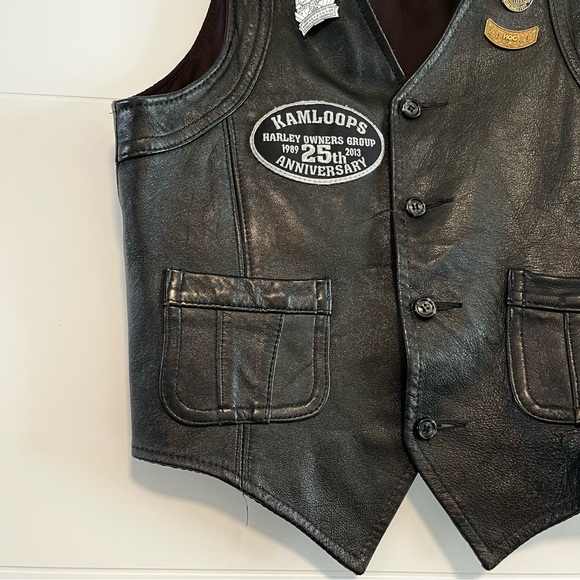 Vintage Leather Biker Vest - Picture 4 of 16
